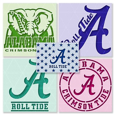 #ad Alabama Crimson Roll Tide stencil Reusable amp; Durable 10 mil Free Shipping $12.59