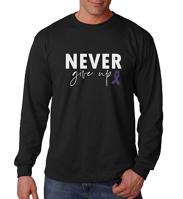 #ad Long Sleeve Never Give Up T Shirt Epilepsy Awareness T Shirt Pancreatic Cancer $20.49