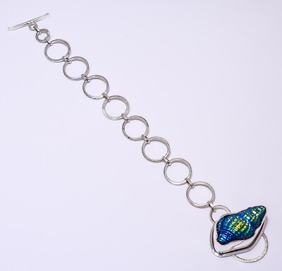 #ad Titanium Sea Shell 925 Sterling Silver Bracelet 7.99quot; B 9214 73 36 $19.99