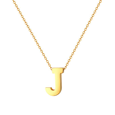 #ad #ad Women#x27;s Gold Tone Polish Charm A Z Alphabet Initial Necklace Letter Pendant Gift $9.49