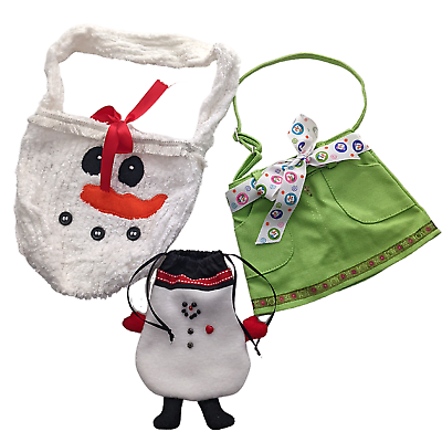 3 Christmas Holiday Bags Kids・Snowman Purse Mini・Pocket Purse・Toddler Accessory $12.99