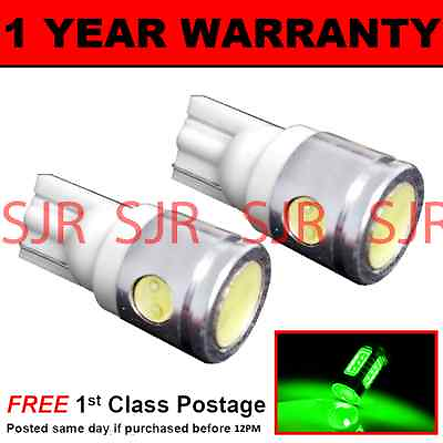 #ad W5W T10 501 XENON GREEN 3 LED SMD SIDELIGHT SIDE LIGHT BULBS X2 HID SL101101 GBP 4.41