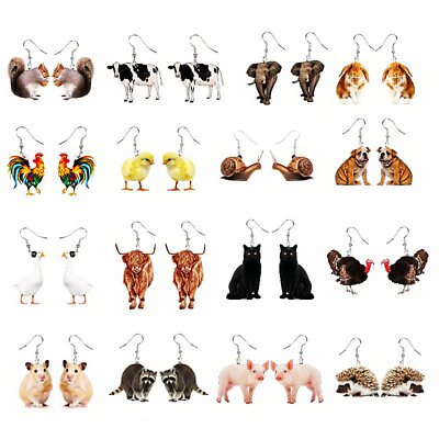#ad Acrylic Cute Animals Earrings Birds Hook Drop Dangle Charm Women Girls Jewelry C $2.35