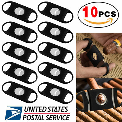#ad 10 x Pocket Cigar Cutter Stainless Steel Double Blades Guillotine Knife Scissors $11.95