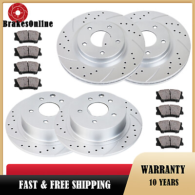 #ad Front Rear Brake Rotors Pads for 2014 19 Nissan Altima Sedan Drilled Slotted Kit $151.70