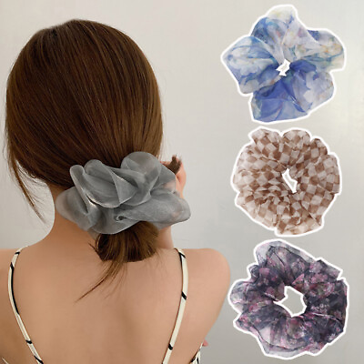 Colorful Chiffon Hair Rope Oversized Organza Large Intestine Hair Ring Hair Tie $0.99