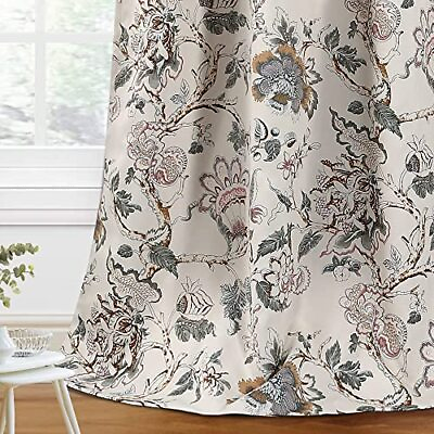 #ad Blackout Curtains 96 Inch Length 2 Panels Set Floral Print Curtain Drapes for... $53.91