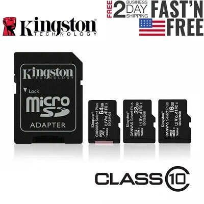 #ad Kingston Micro SD Card 32GB 64GB 128GB TF Class 10 for Smartphones Tablets $6.90