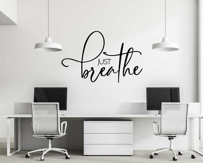 #ad JUST BREATHE Home Office Bath Vinyl Wall Decal Quote Saying Letters Words 60quot; $43.23