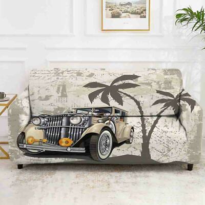 #ad Vintage Car Tree Stretch Sofa Cover Lounge Couch Slipcover Recliner Protector AU $63.11