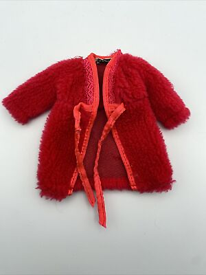 #ad VINTAGE BARBIE MOD DREAM PLUSH RED ROBE CLOTHES #1867 quot;DREAM INSquot; JAPAN 1969 $16.00