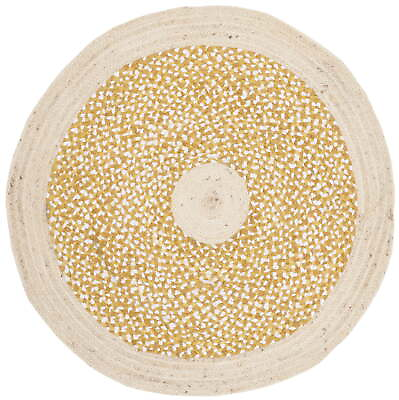 #ad Cape Cod Wesley Braided Area Rug 3#x27; x 3#x27; Round Gold Natural $25.65