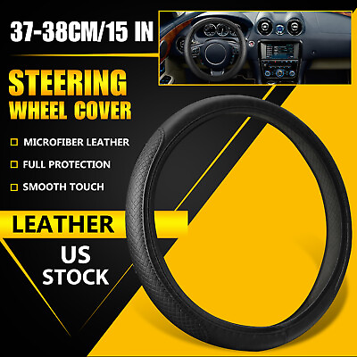 #ad Universal Car Steering Wheel Cover Accessories PU Leather Auto Non slip 15quot; 38cm $7.98