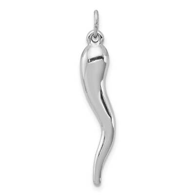 #ad #ad Sterling Silver Rhodium plated Polished Italian Horn Pendant $17.28