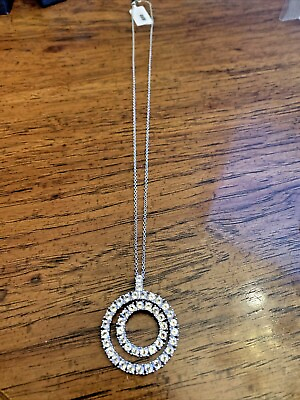 #ad White topaz Pendant and Necklace 3.66 CTW In Platinum over sterling silver 20 In $31.20