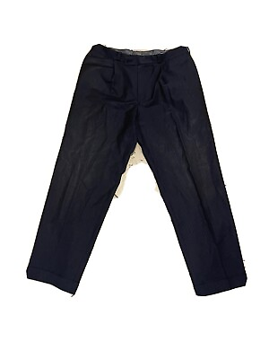 Calvin Men#x27;s Klein Pleated Dress Pants Black Stripe 34x30 $11.00