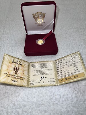 #ad Commemorative gift gold coin quot;Libraquot; in a case with autographed from authors $210.15