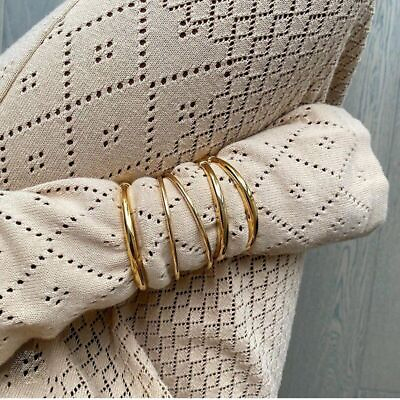 #ad Women Cuff Bracelet Minimal Twisted Knot Bangles Stainless Steel Bracelets 1Pc $27.52