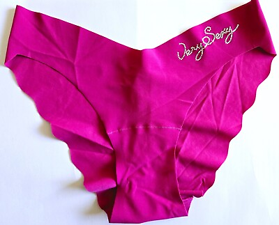 #ad NWT Vintage 2007 Victoria#x27;s Secret Very Sexy Pink Rhinestone Brazilian Panties M $24.99