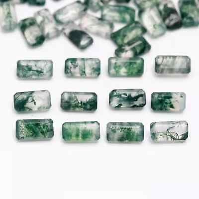 #ad WHOLESALE NATURAL MOSS AGATE CUT CABOCHON OCTAGON SHAPE LOOSE GEMSTONE JEWELLERY $7.59