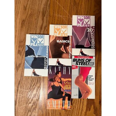 #ad Set of 5 retro VHS exercise videos 80#x27;s 90#x27;s Winsor Pilates and Buns of Steel $40.00
