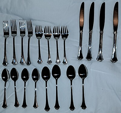 #ad Reed amp; Barton Country French 18 8 Stainless Flatware 20 pcs Fork Serving Spoons $199.99