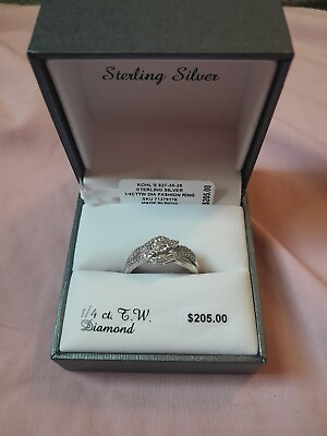 #ad Sterling Silver Diamond amp; Moissanite Cocktail Ring Size 9 $100.00