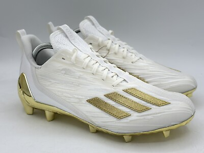 #ad adidas Adizero White Gold Metallic Football Cleats GX5122 Men’s Size 10 $84.99