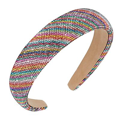 #ad Jaciya Rhinestone Headband Crystal Bling Rainbow Headband for Women Girls Hai... $14.10