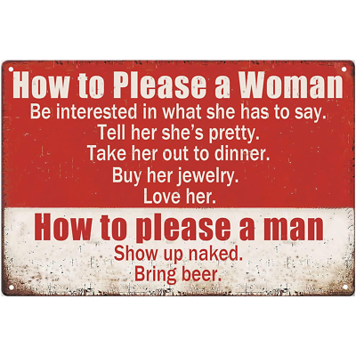 #ad Funny Vintage Metal Tin Signs Man Cave Sign For Women Retro Bar Decor Pub Tin $79.99