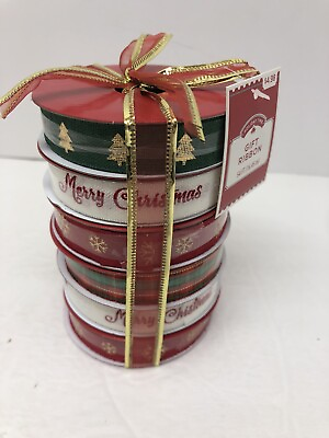 Holiday Time Gift Ribbon 54 ft 16.45 M . New Set Of 6 Rolls. $5.99