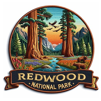 #ad Redwood National Park Patch Iron on Applique Nature Badge Sequoia Trees Travel $24.87
