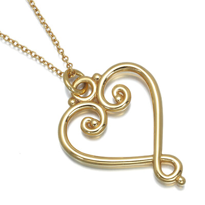 #ad Tiffany Necklace Venice Goldoni Heart K18Yg Limit $649.39