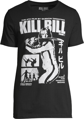#ad Kill Bill Shirt Black and White Movie Poster Graphic T Shirt Mens Size Small 2XL $14.99