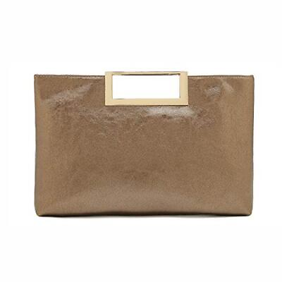 #ad Fashion PU Leather Handbag Stylish Women Convertible Clutch Purse Bronze $49.28