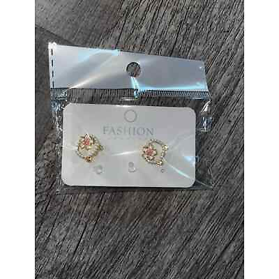 #ad Sweet Sakura Cat Stud Earrings Female Sweet Design Sense Petite Earrings $4.99