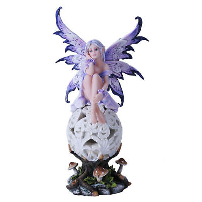 #ad PT Pacific Giftware Purple Flower Fairy Sitting on Led Orb $51.74