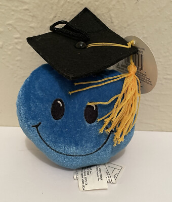 #ad #ad GRAD Graduation Gift Blue Smiley Face Plush NEW w Tag Way to Go Grad $5.00