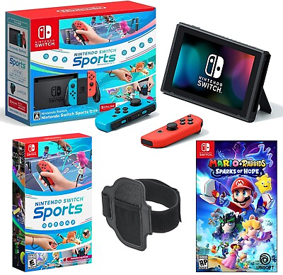 #ad Nintendo Switch 32GB Console Mario Sparks of Hope amp; Switch Sports Game Bundle $278.99