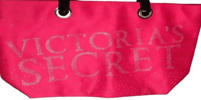#ad Victoria’s Secret Barbie Pink Bling Satin Tote $28.00