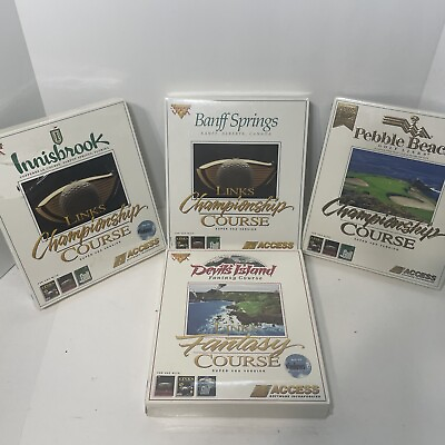 #ad Lot of 4 Links Fantasy Courses Golf Games SEALED Big Box MS DOS 3.5quot; Floppy 1995 $59.99