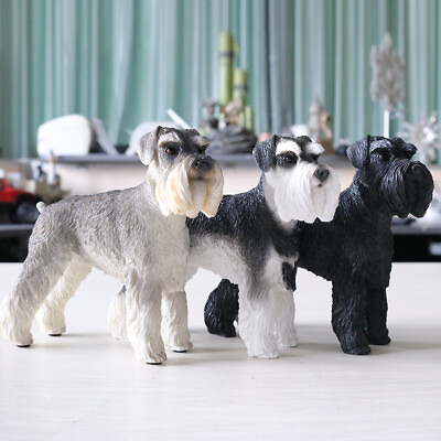 #ad JJM Miniature Schnauzer Pet Model Dog Animal Figure Collection Toys Decor Gift $27.99