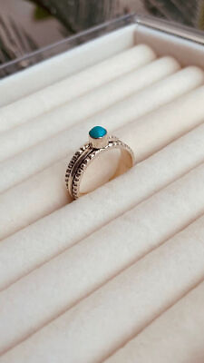 #ad Solid 925 Silver Turquoise Gemstone Ring Handmade Partywear Ring All Size MK351 $12.99