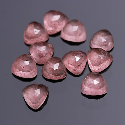 #ad Straw Berry Quartz Trillion Rose Cut 6x6mm To 20x20mm Loose Gemstone $17.20