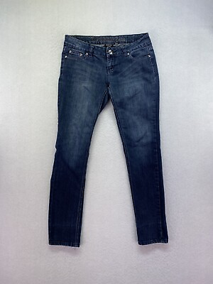 #ad Montana Jeans Womens Size 5 6 Dark Wash Low Rise Bling Skinny Leg Denim Jeans $12.95