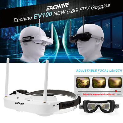 #ad Eachine EV100 FPV Goggles 720*540 5.8G 72CH NTSC PAL w RP SMA Dual Antenna Fan $169.99