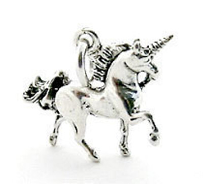 #ad 925 Sterling Silver 3D Unicorn Charm $16.79