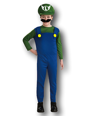 #ad Kids Mario Bros Costume Child Fancy Dress Halloween Book Week Boys Girls 6 8 Yrs GBP 9.97