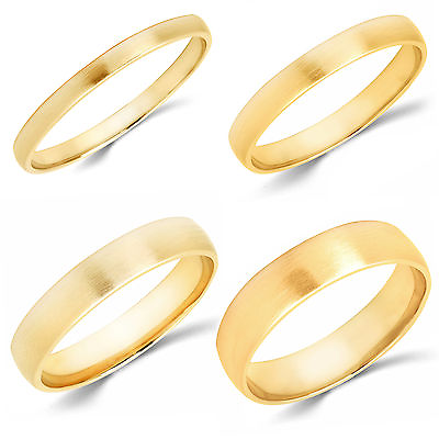#ad 14K Yellow Gold 2mm 3mm 4mm 5mm Brush Comfort Finish Fit Wedding Band Ring $85.20