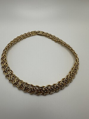 #ad Vintage Unique Gold Chain Necklace 16”x 14mm $16.00